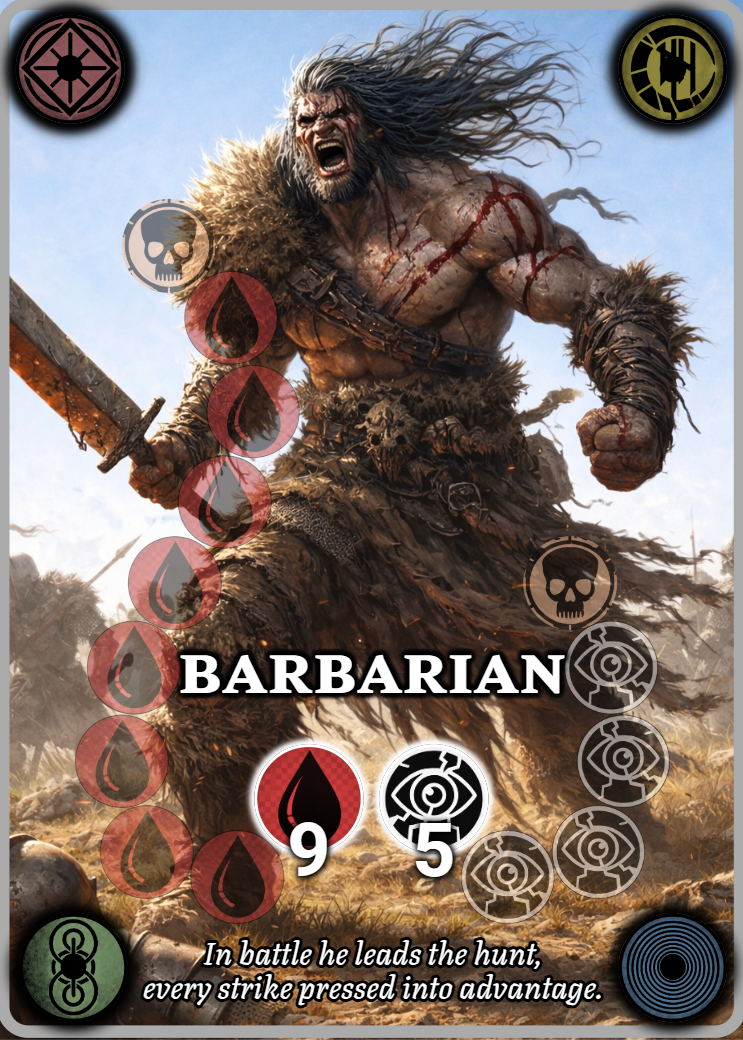 Barbarian class card
